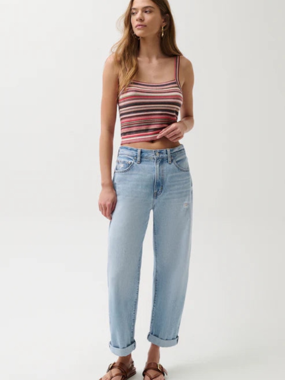 pistola Light Wash High Rise Straight Jeans